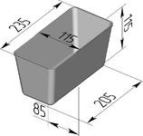 Форма хлебопекарная прямоугольная № 6 (литая алюминиевая, 235 х 115 х 115 мм)