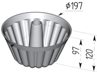 Форма хлебопекарная круглая Кексница (литая алюминиевая, 197 х 97 мм)