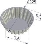 Форма хлебопекарная круглая Кексница (литая алюминиевая, 225 х 165 х 70 мм)