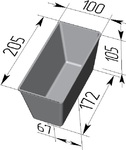 Форма хлебопекарная прямоугольная № 10-3 (литая алюминиевая, 205 х 100 х 105 мм)