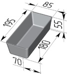 Форма хлебопекарная прямоугольная № 14 (литая алюминиевая, 195 х 85 х 55 мм)