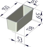 Форма хлебопекарная прямоугольная (литая алюминиевая, 150 х 65 х 65 мм)